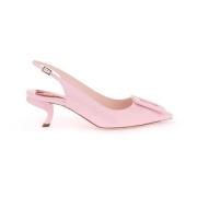 Virgule Slingback Pumps i laklæder