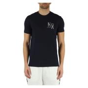Slim Fit Bomuld T-shirt med Front Logo Print