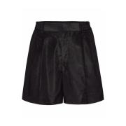 Sorte Silke Shorts med Elastisk Talje