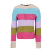 Multifarvet Cashmere Crewneck Sweater