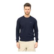 Blå Bomuldssweater Slim Fit