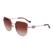 Rose Gold/Light Brown Shaded Sunglasses