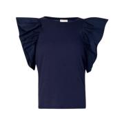 Blå Poplin T-shirt