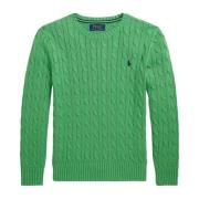 Grøn Broderet Pony Sweater