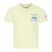 Gul Snoopy Print Bomulds T-Shirt