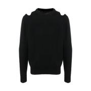 Uld Sweatshirt med Udklippet Detalje