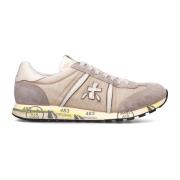 Beige Ruskind og Tekstil Sneakers