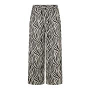 Laurie Hilde Loose Crop Trousers Loose 100837 25010 Grey Sand Print