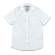 Hvid Stretch Bomuld Kortærmet Skjorte