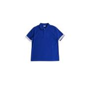 Blå Bomuld Pique Polo Skjorte