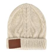 Cable-Knit Logo-Patch Beanie