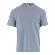 Lysblå Bomuld Crew Neck T-Shirt