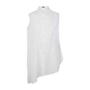 Asymmetrisk Oversized Hvid Bomuldsskjorte