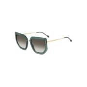 Guldgrønne solbriller med grønne tonede linser