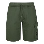 Grøn Diagonal Fleece Cargo Shorts