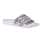 Slipper in white microfibre