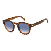Flat Sunglasses in Havana/Blue Shaded