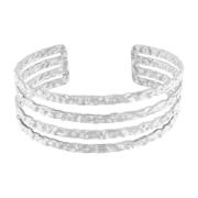 Courage Waterproof Irregular String Cuff Bracelet Silver Plating