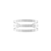 Theia 3 Rows Statement Cuff Bracelet Silver Plating