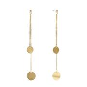 Courage Waterproof 2 Dots Chain Earring 18K Gold Plating
