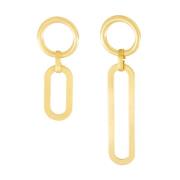 Audrey Asymmetrical Oval Earrings Gold Plating