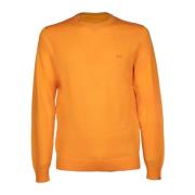 Orange Solid Crewneck T-shirt