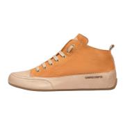 Buffed leather and suede ankle sneakers MID S