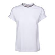 Bomuld Stretch Jersey T-shirt med Monile Indsæt