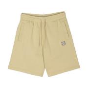 Beige Logo Bermuda Shorts Elastisk Talje