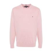 Pink Bomuld Strik Crew Neck Sweater