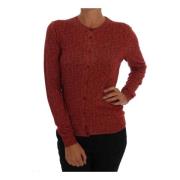Rød Uld Cardigan Sweater