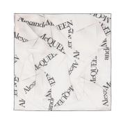 Ivory Silke Logo Print Tørklæde