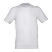 Vintage hvid bomuldst-shirt med sideåbninger