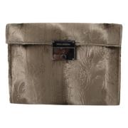 Luksus Croco-Print Velvet Dokumentmappe Clutch