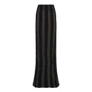 Winona, khaki og sort strikket nederdel