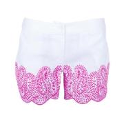 Hvid Blommeblomst Mini Shorts