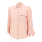 Pudder Pink Crepe Skjorte