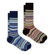 'Signature Stripe' Socks Two Pack
