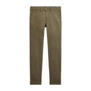 Straight Fit Linen-Cotton Trouser Green