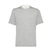 Lagdelt Silke-Bomuld Crew Neck T-shirt