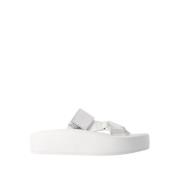 Hvide Læder Almond Open-Toe Sandaler