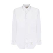 Hvid Oxford Skjorte Stribet Grosgrain