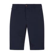 Blå Stretch Bermuda Shorts med Lommer