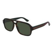 Stilfulde solbriller i Dark Havana/Green
