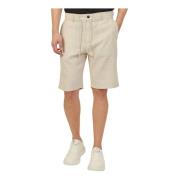 Beige Linen Bermuda Shorts