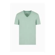 Pima Bomuld V-Hals T-Shirt Grøn