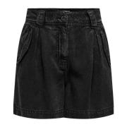 Sort Lyocell Frontlomme Shorts