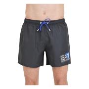 Sorte havetøj shorts med logo print