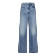 Højtaljet Wide Leg Blå Jeans