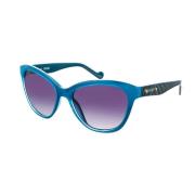 Blå Runde Solbriller med Zebra Print